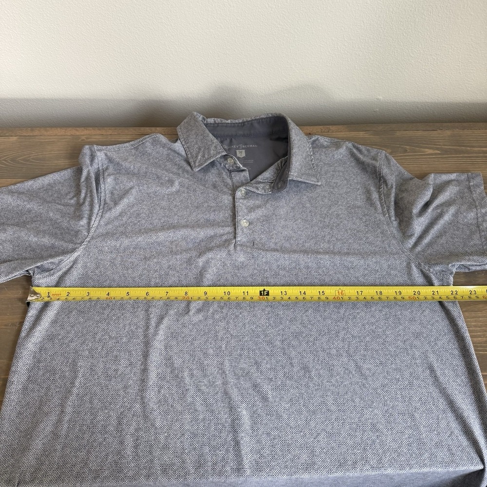 Hickey Freeman Men's Medium Grey Short Sleeve Golf Performance Polo Collar Shirt - Picture 6 of 7